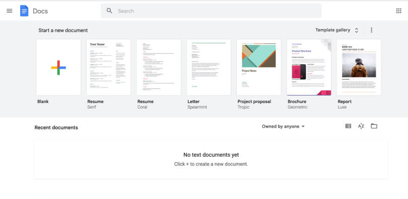 Open a Google Docs Document