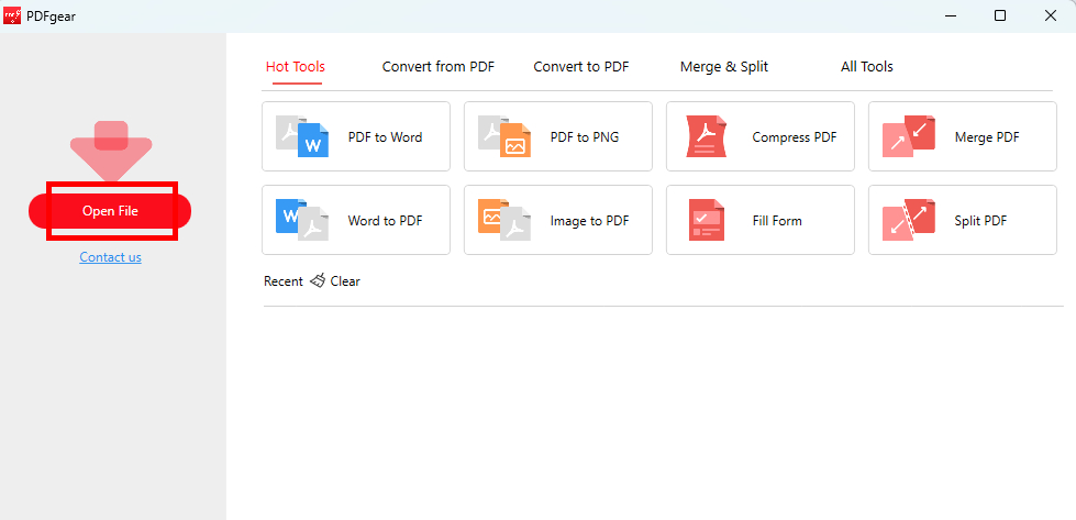 Import a PDF to PDFgear