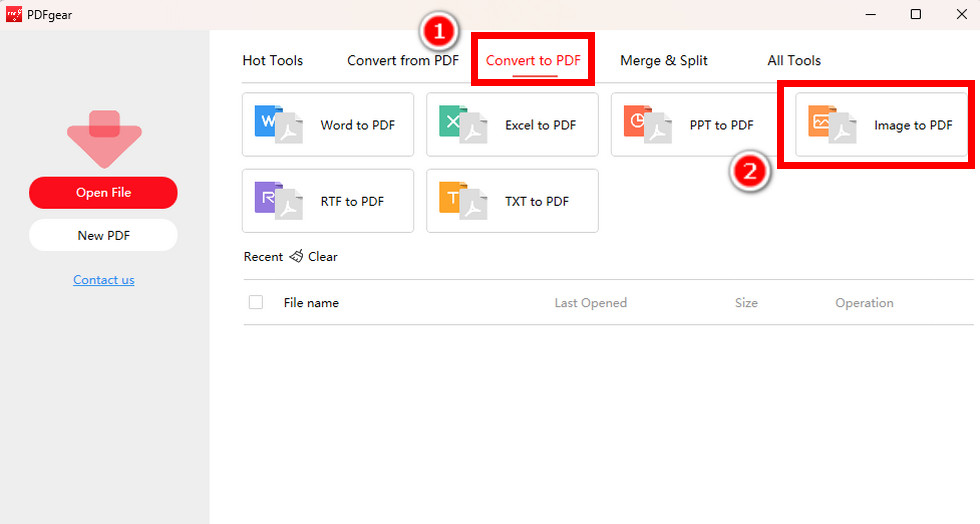 Open PDFgear Image to PDF Converter