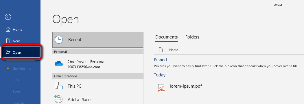 Open Scanned PDF in Microsoft Word