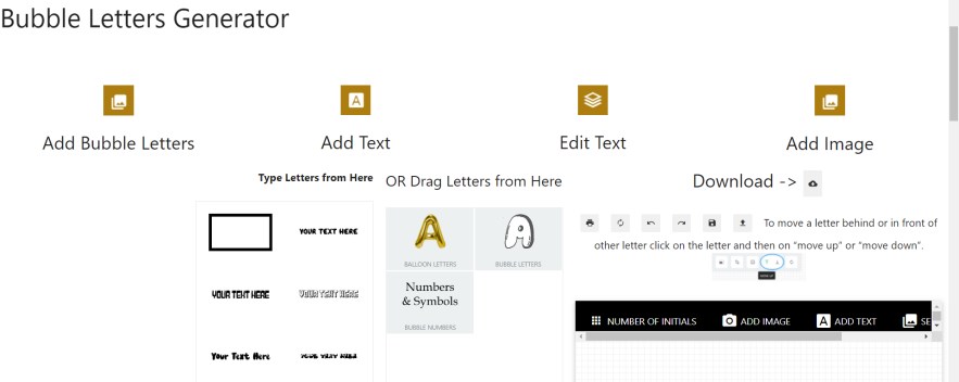 Open the Bubble Letters Generator