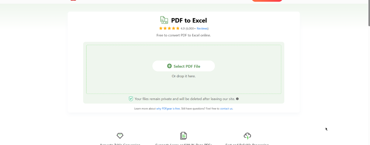 PDF Tables to Excel PDFgear