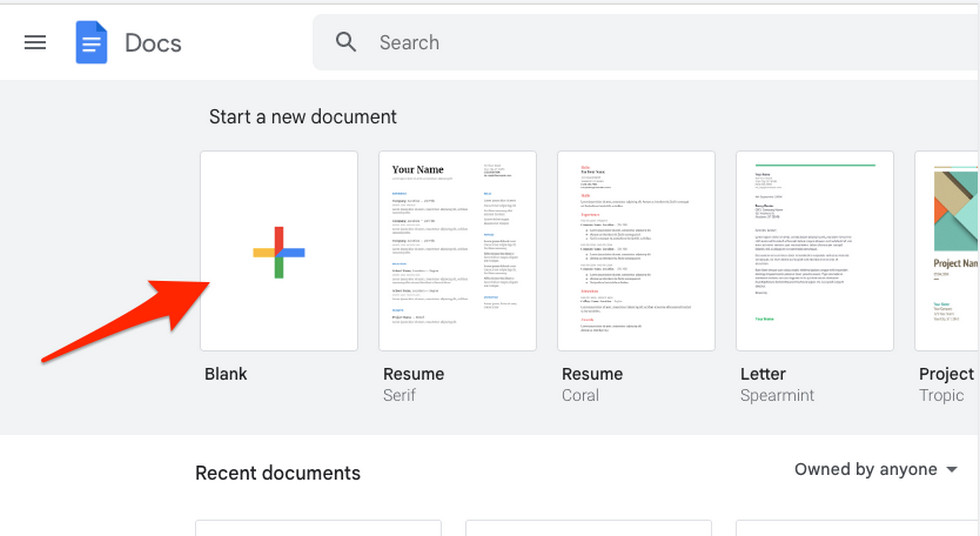 Create a New Document