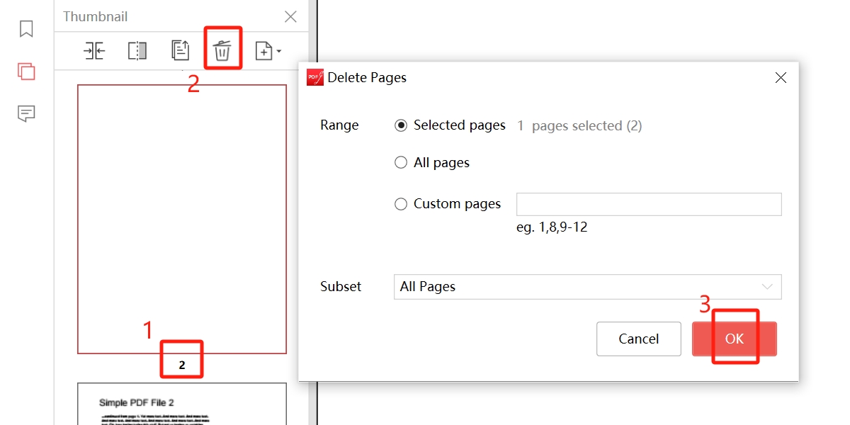 Delete Blank Pages wth PDFgear