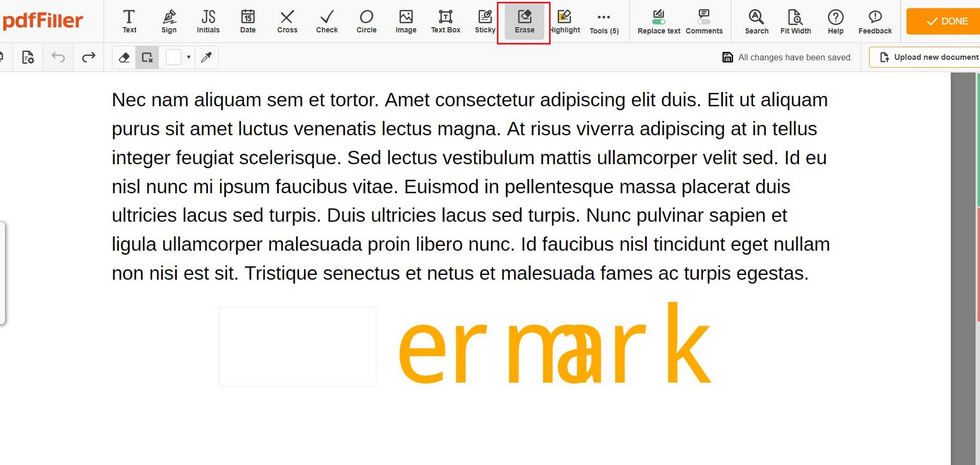 Remove PDF Watermark pdfFiller Erase
