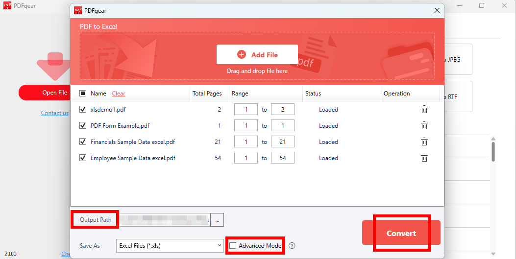 Convert Excel to PDF with PDFgear Desktop