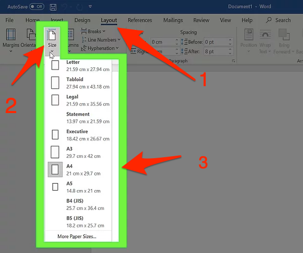 Select the size for the poster