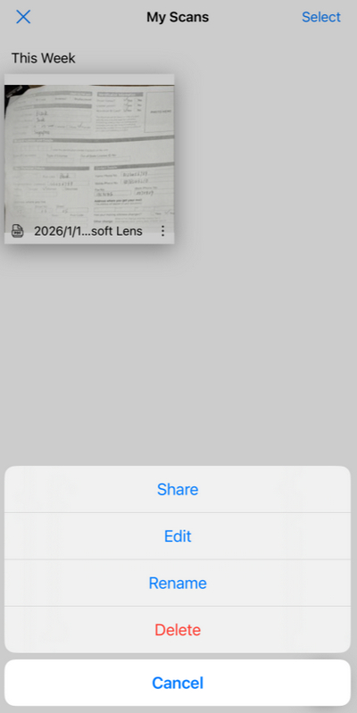 Share Lens Scan
