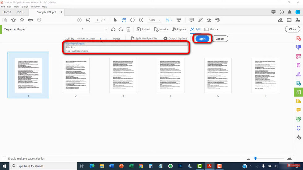 Adobe Acrobat - Split pdf generates each files almost same size as the  original pdf - Super User