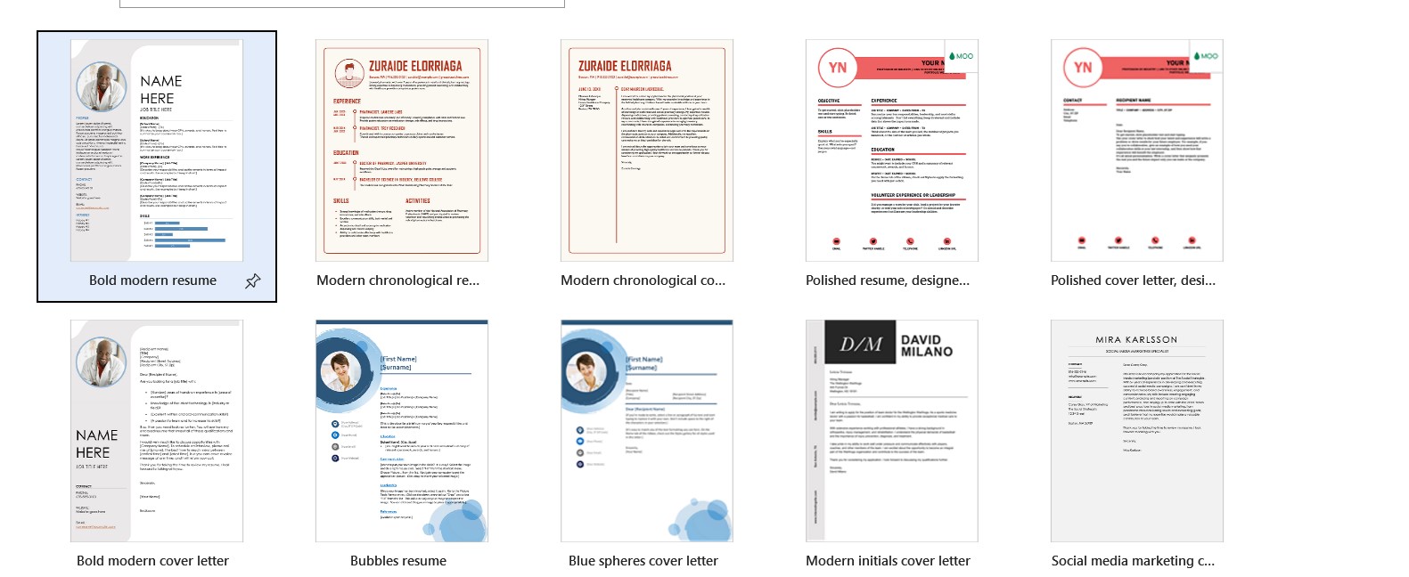 Pick a Resume Template