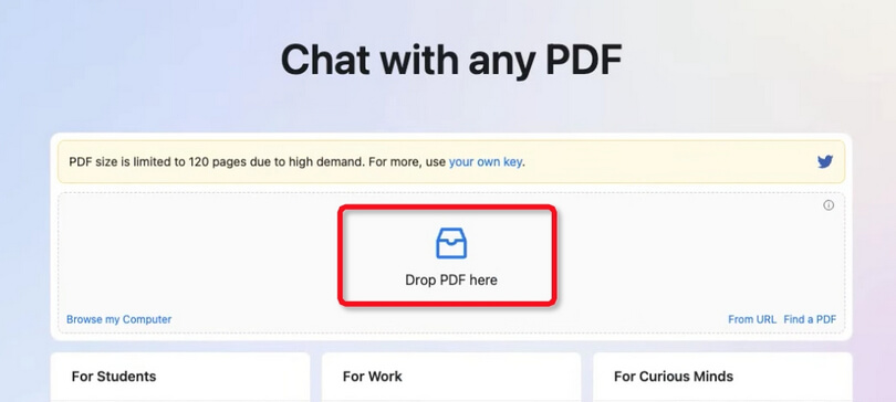 Upload PDF Files in ChatPDF