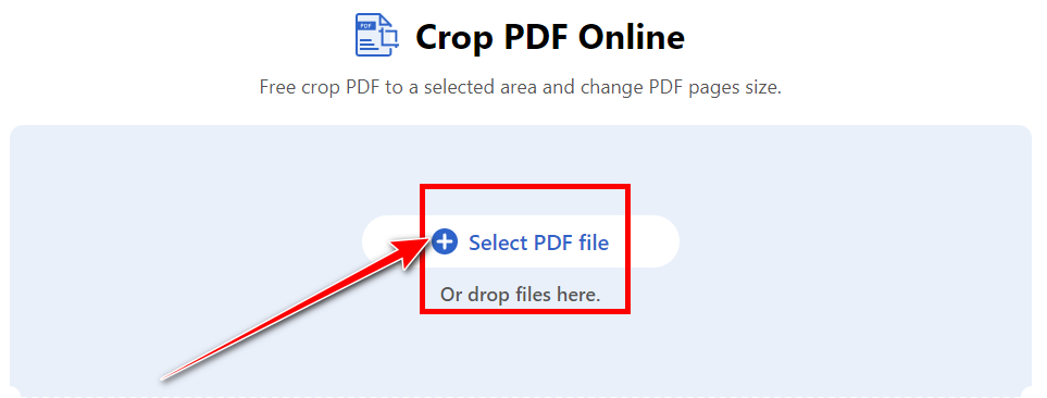 Upload PDF to PDFgear Online Cropper
