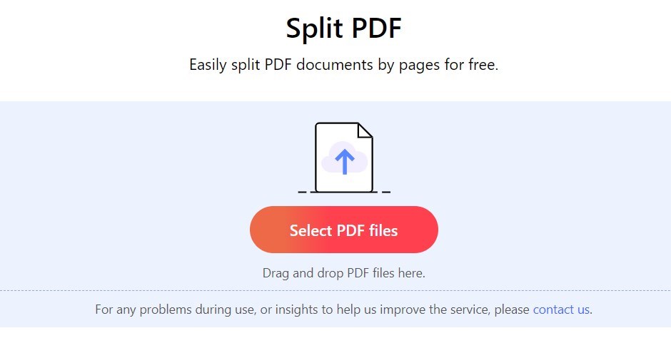 Upload PDF to the Online Splitter