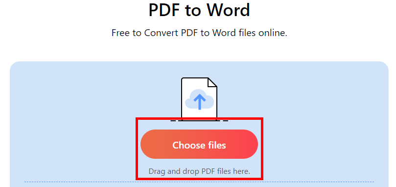 Uplaod PDF to PDFgear Online Converter