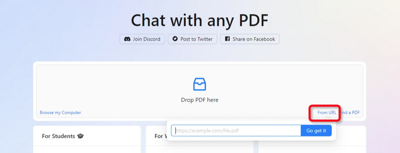 Upload PDF via URL