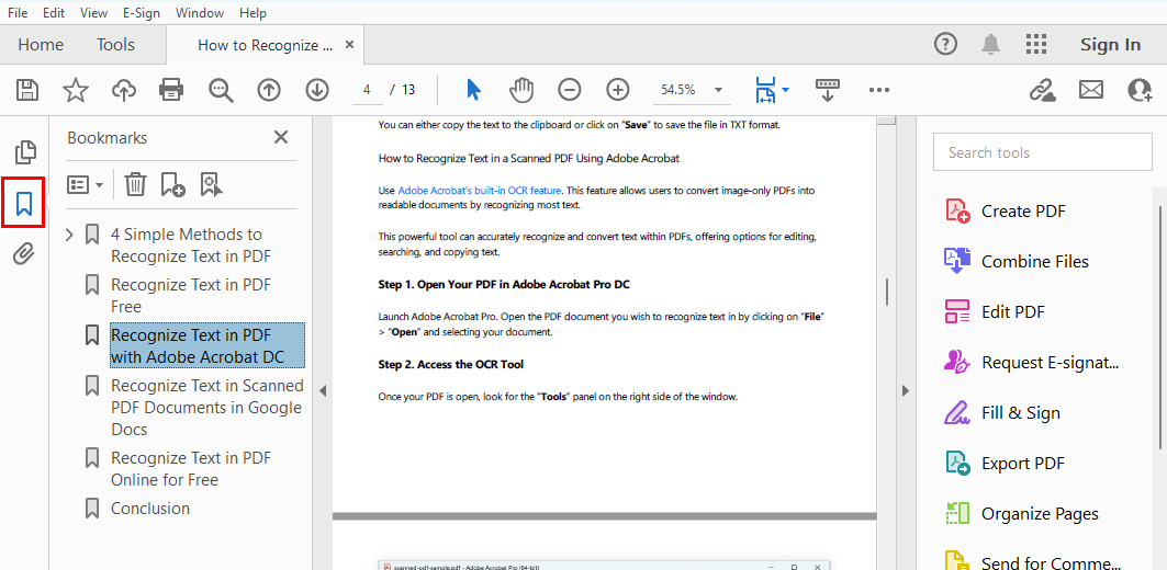 Tambahkan Penanda Buku ke PDF di Adobe Acrobat Pro