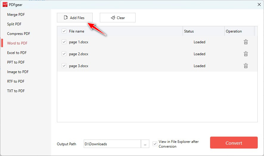 Tambahkan File Word untuk Dikonversi