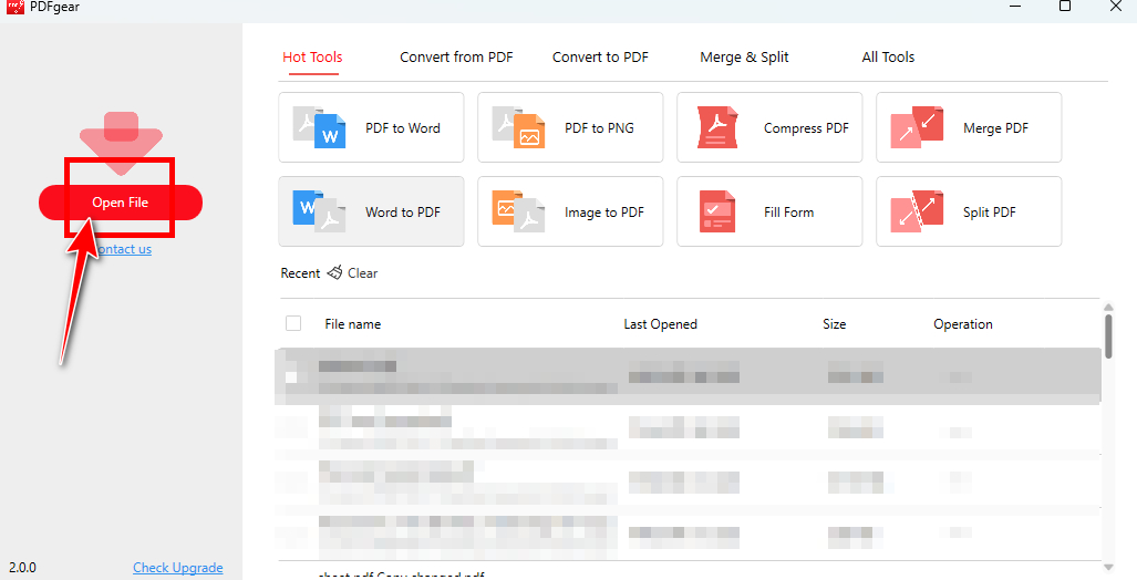 Unggah File ke PDFgear Desktop