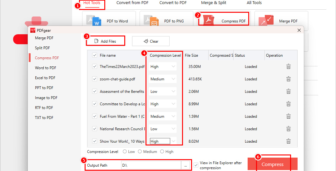 Kompres PDF dengan PDFgear secara Gratis