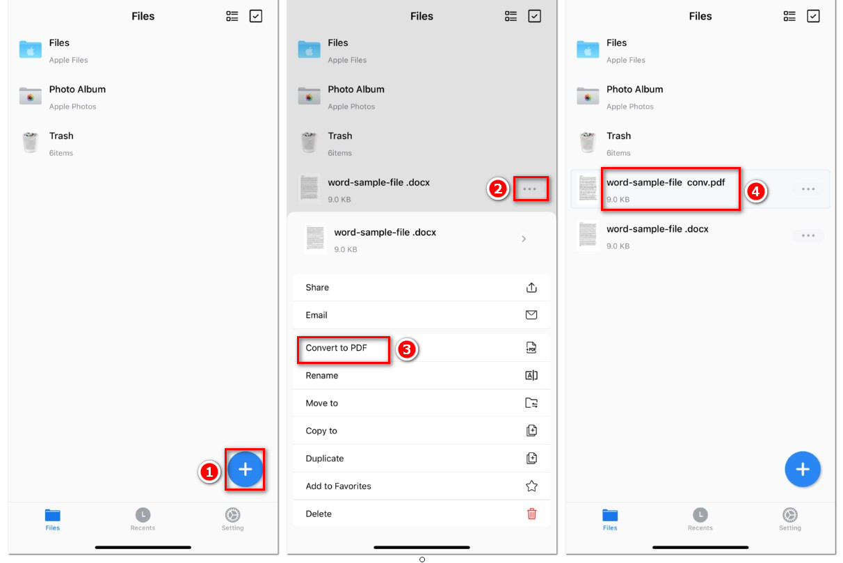 Konversi Word ke PDF di iPhone
