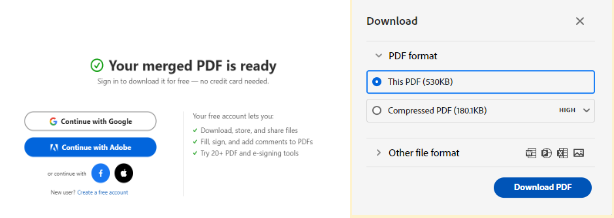 Unduh File PDF di Penggabung Daring Adobe