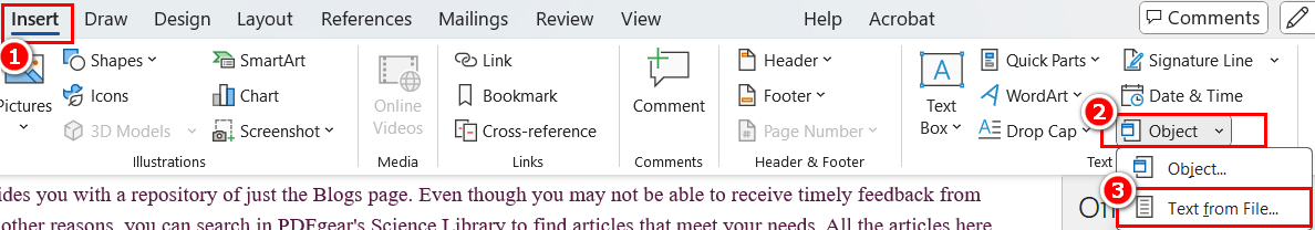 Pilih Opsi Penyisipan