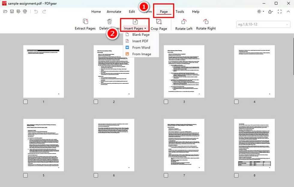 Sisipkan Halaman ke PDF di PDFgear