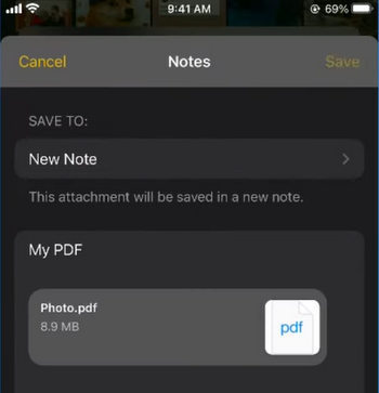 Beri Nama dan Simpan Foto yang Diubah Menjadi PDF