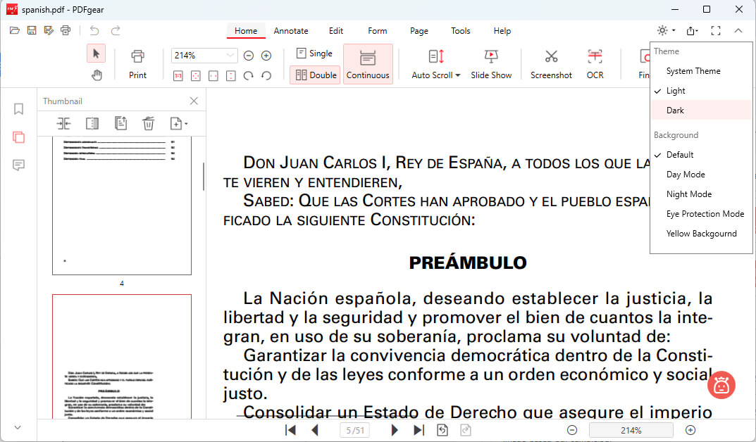 Aktifkan Tema Gelap di PDFgear