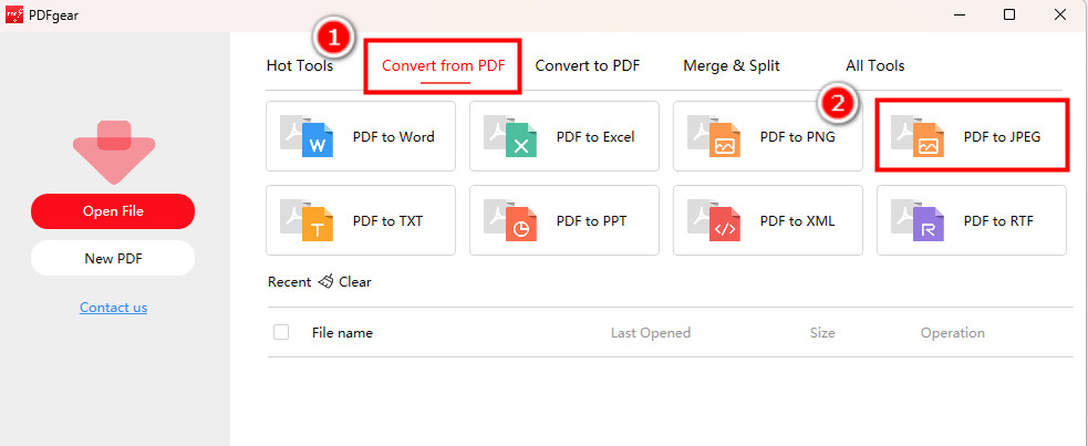 Pilih PDFgear untuk Konverter PDF ke JPEG Windows