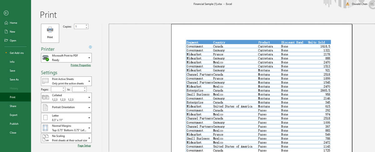 Cetak Excel ke PDF