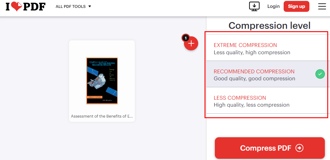 Kompres PDF Anda dengan iLovePDF