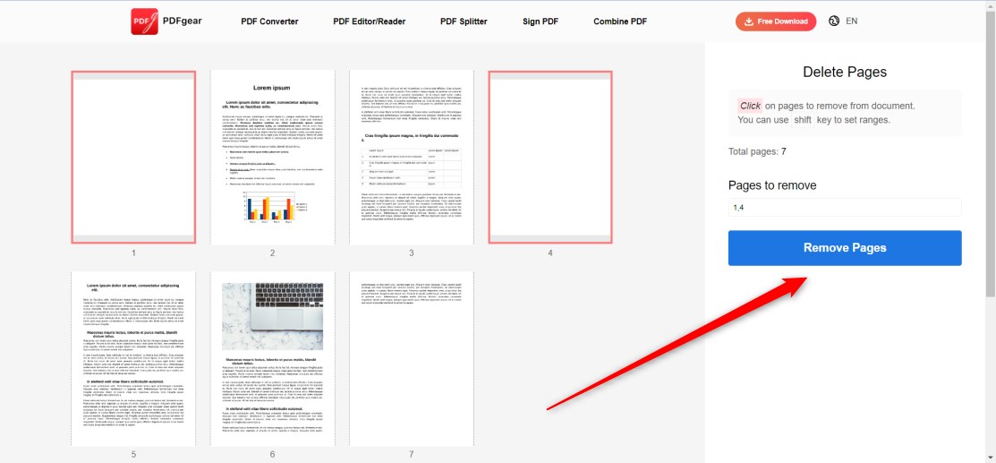 Hapus Halaman PDF Secara Online