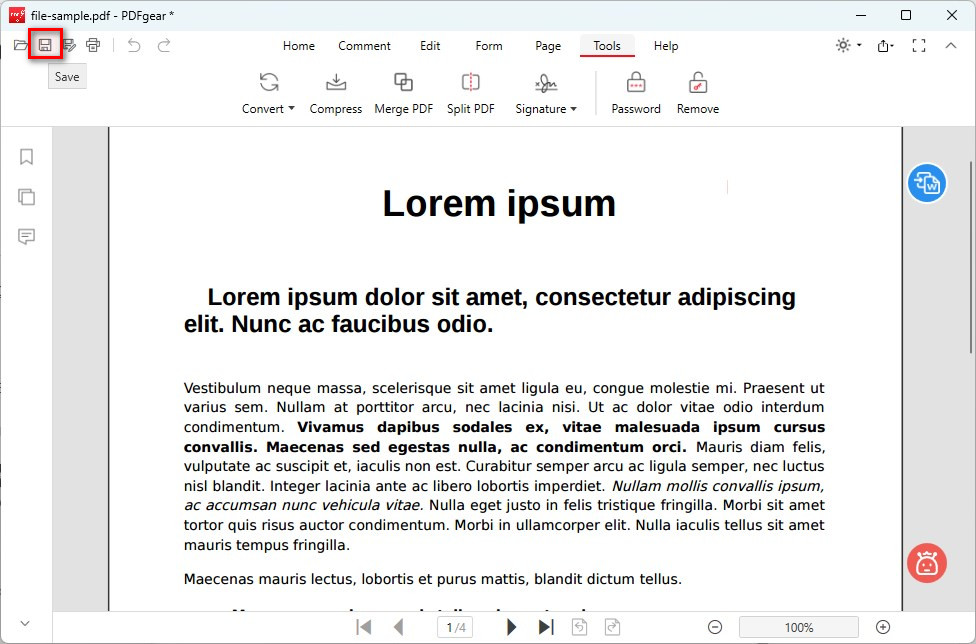 Simpan PDF yang Dilindungi Kata Sandi