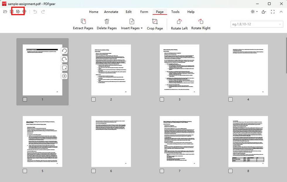 Simpan PDF dengan Halaman yang Ditambahkan di PDFgear