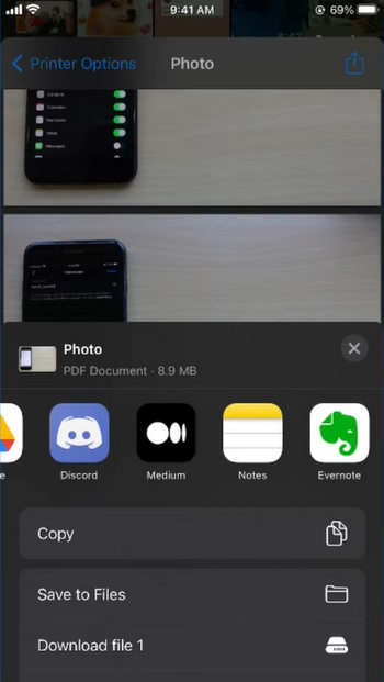 Bagikan Foto ke Aplikasi Notes