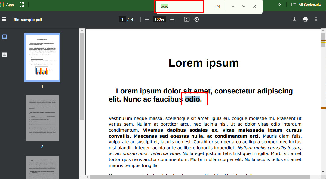 Search for a Word in PDF Using Chrome