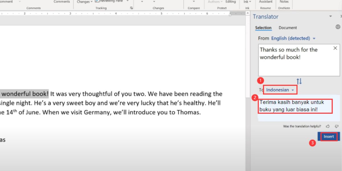 Terjemahkan Teks di Microsoft Word