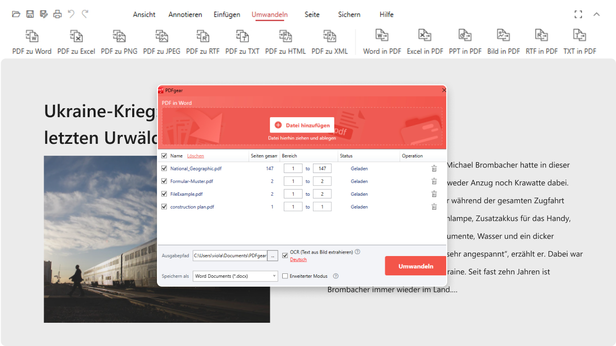 mehrere pdf bearbeiten
