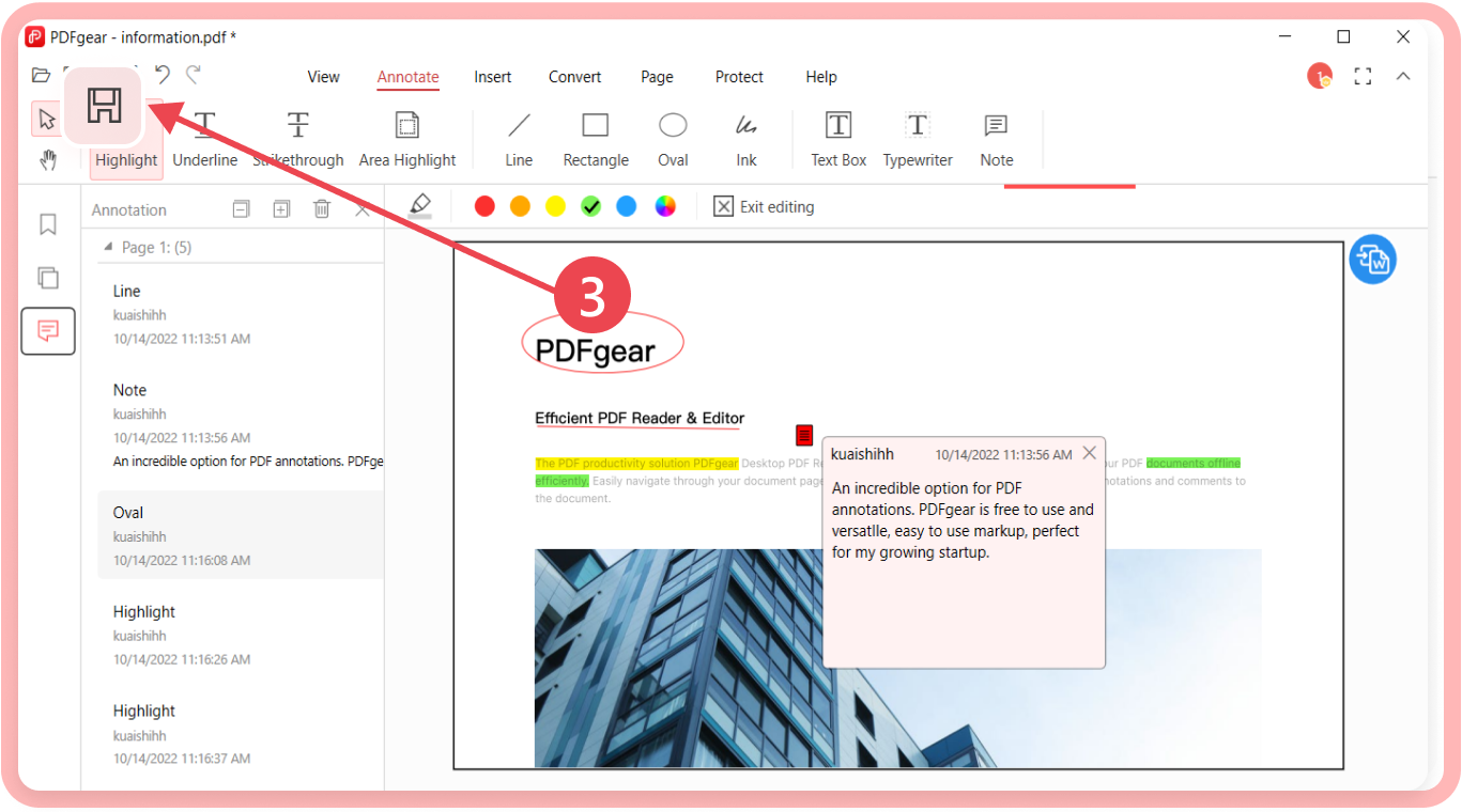 Use PDFgear to Edit and Read PDF Step 3
