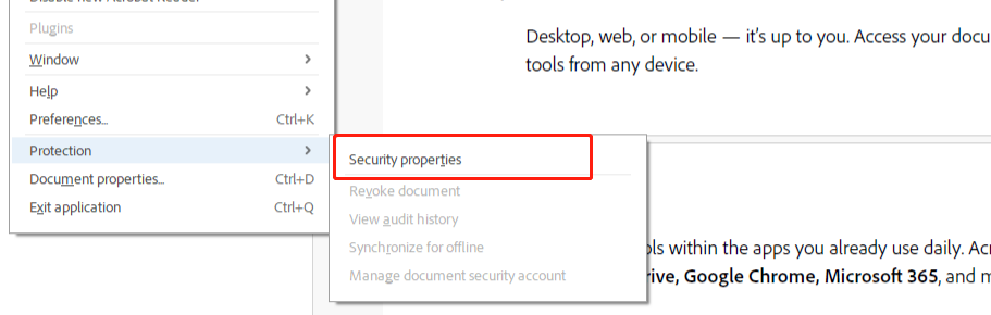 Check the Security Settings of PDF