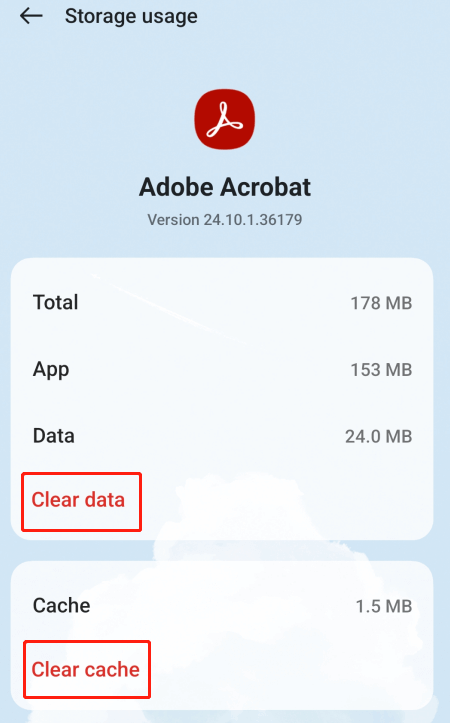 Clear Cache and Data on Android