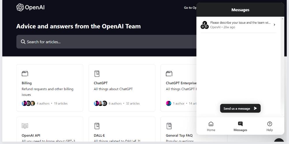 Contact Support of OpenAI