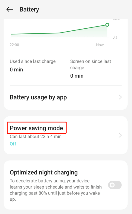 Turn off Power Saving