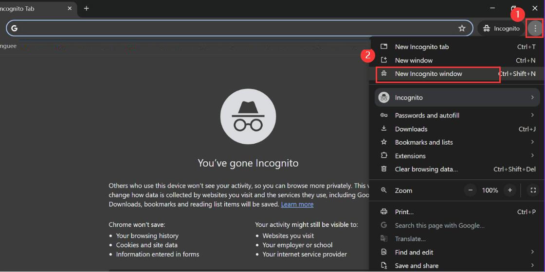 Use Incognito Mode