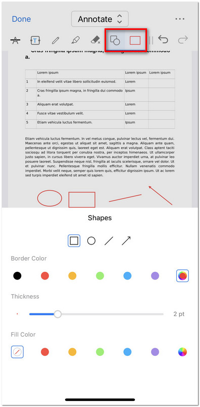 Add Shapes to PDF on iOS