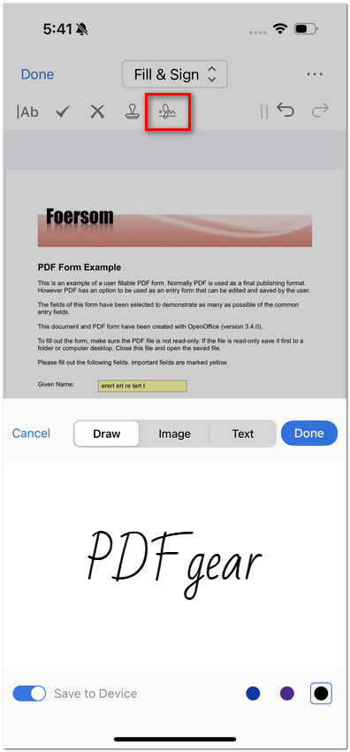 Add Signature to the PDF