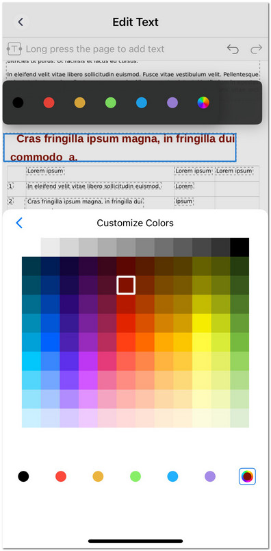 Change the Text Color in PDF on iOS