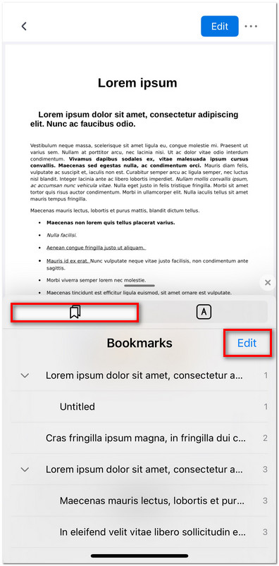 Check and Edit the Bookmarks