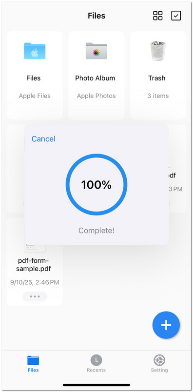 Check the Progress of Merging Files